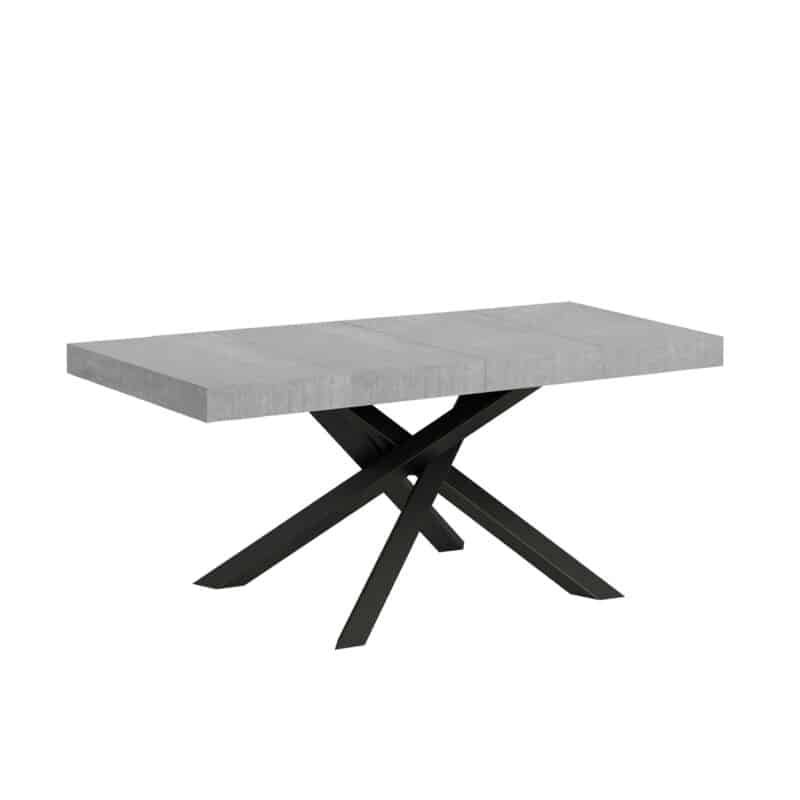 Tavolo allungabile 120/224x90 cm Volantis Premium cemento gambe antracite