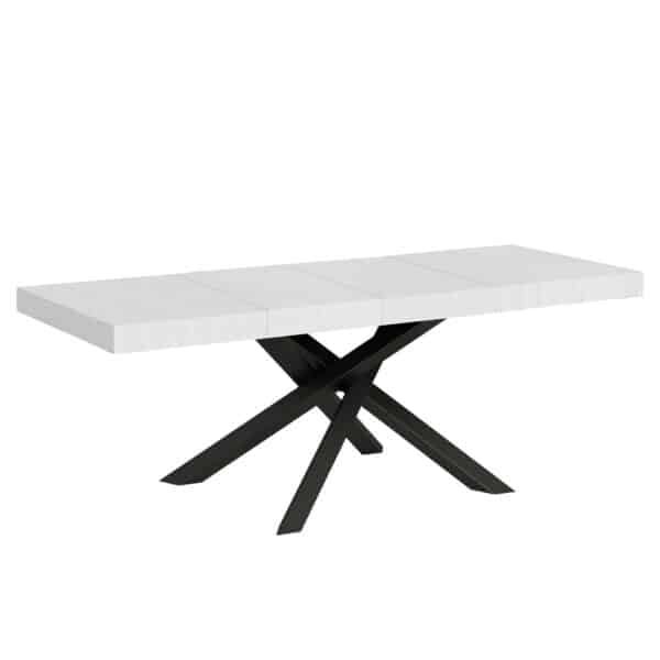 Tavolo allungabile 180/284x90 cm Volantis Premium bianco frassino gambe antracite
