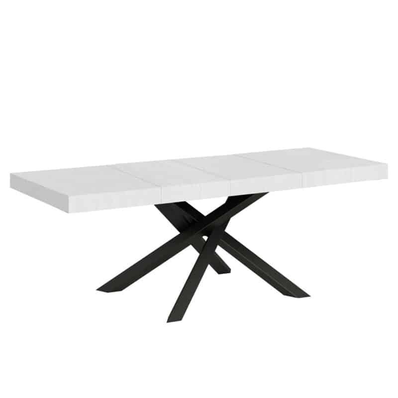 Tavolo allungabile 160/264x90 cm Volantis Premium bianco frassino gambe antracite
