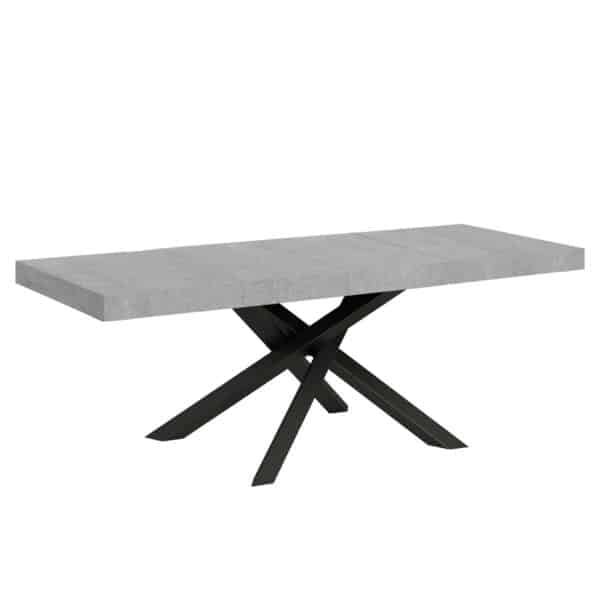 Tavolo allungabile 160/264x90 cm Volantis Premium cemento gambe antracite