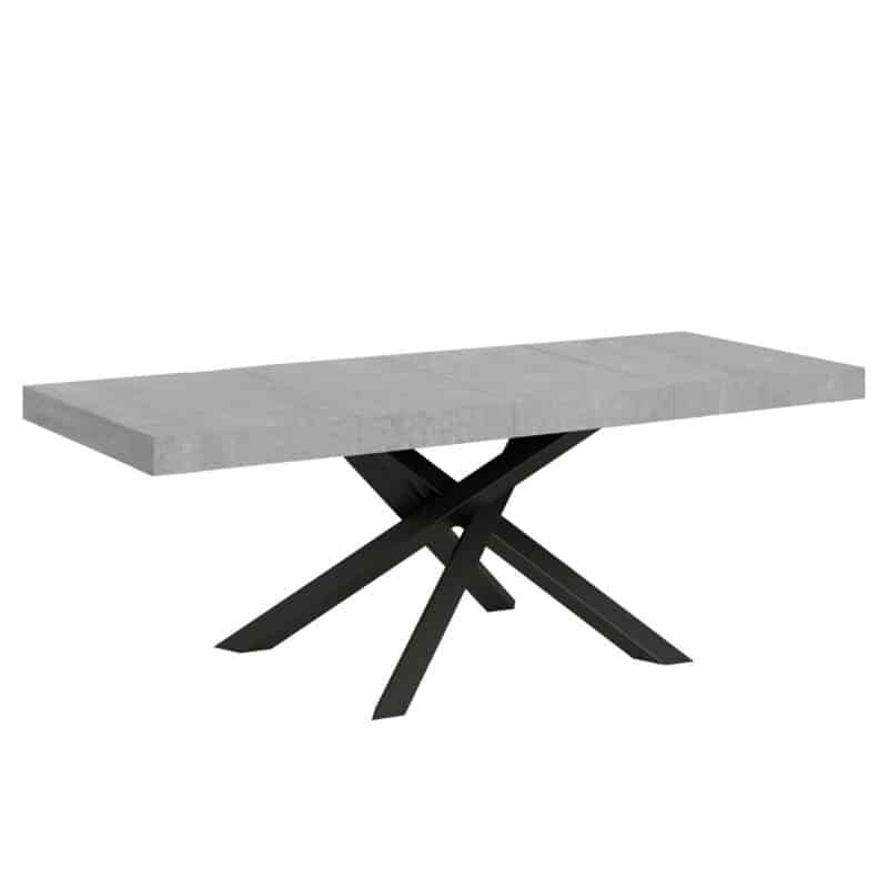 Tavolo allungabile 160/264x90 cm Volantis Premium cemento gambe antracite