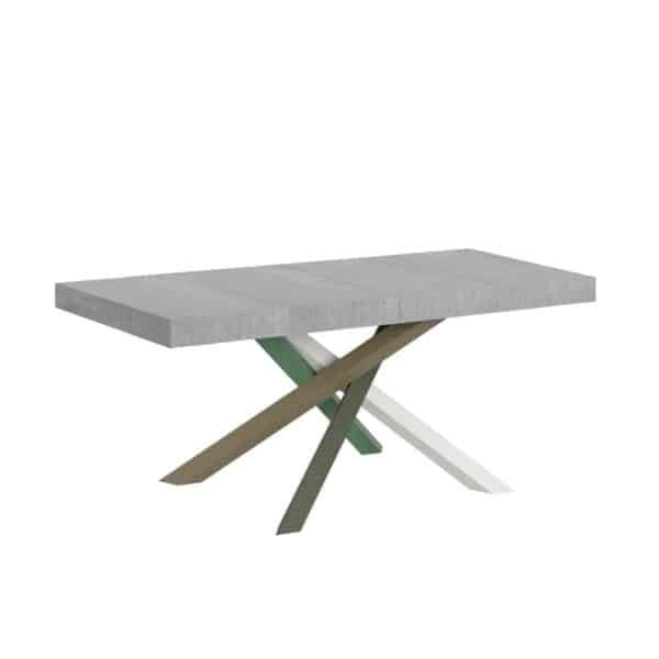 Tavolo allungabile 140/244x90 cm Volantis Premium cemento gambe multicolore 4/A