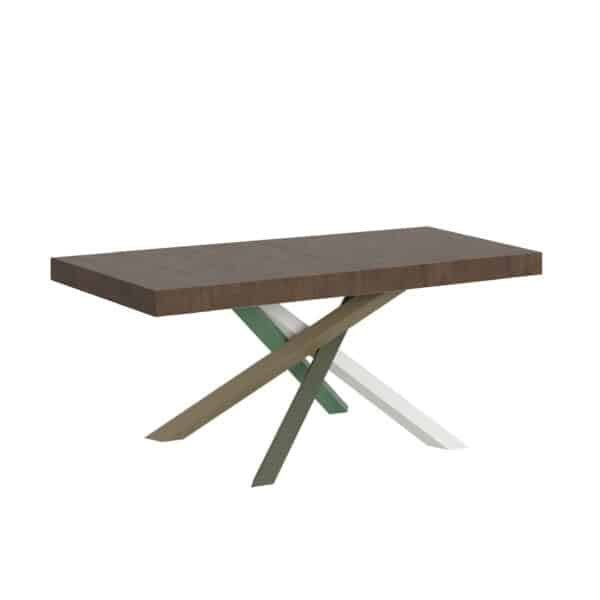 Tavolo allungabile 140/244x90 cm Volantis Premium noce gambe multicolore 4/A