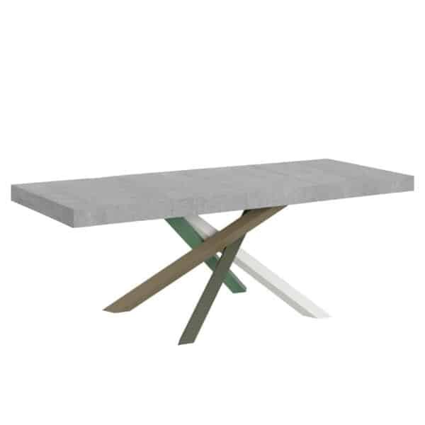 Tavolo allungabile 180/284x90 cm Volantis Premium cemento gambe multicolore 4/A