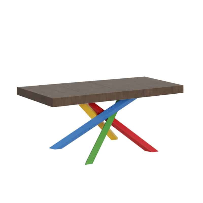 Tavolo allungabile 130/234x90 cm Volantis Premium noce gambe multicolore 4/B