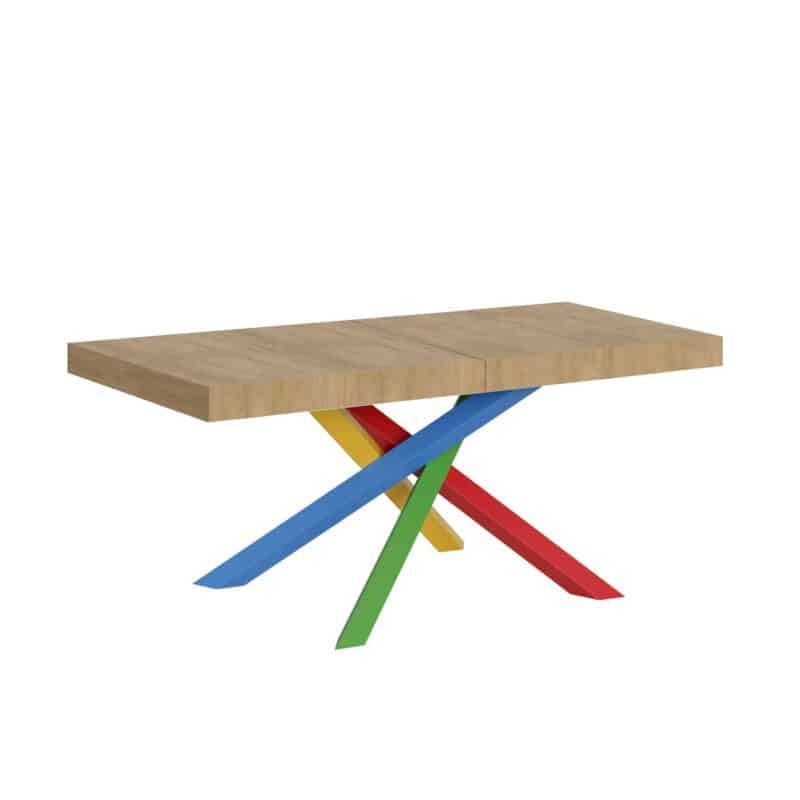 Tavolo allungabile 120/224x90 cm Volantis Premium quercia natura gambe multicolore 4/B