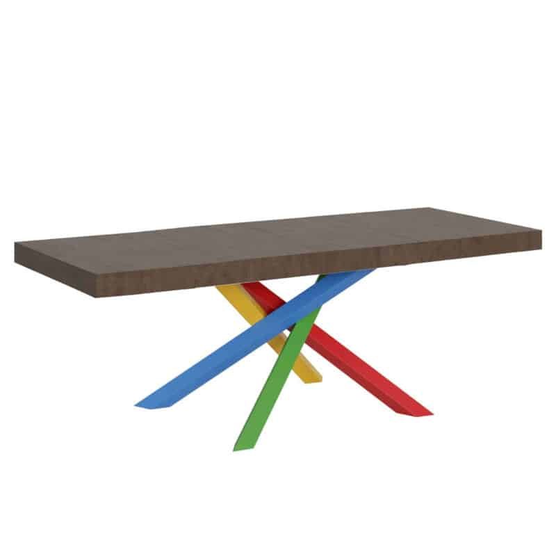 Tavolo allungabile 180/284x90 cm Volantis Premium noce gambe multicolore 4/B