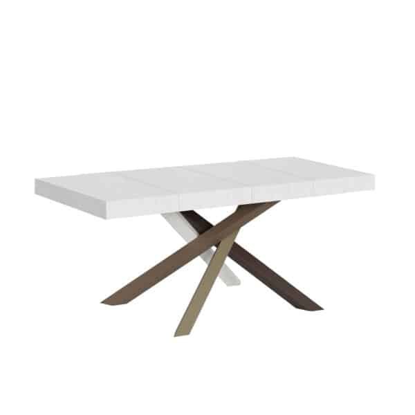 Tavolo allungabile 140/400x90 cm Volantis Premium bianco frassino gambe multicolore 4/C