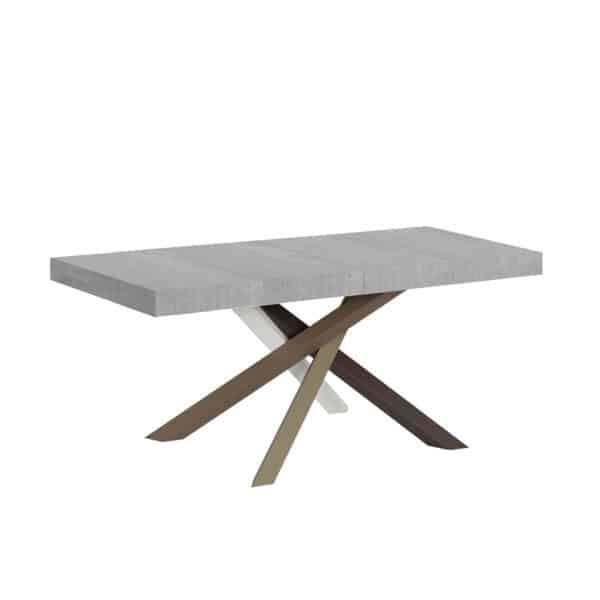 Tavolo allungabile 140/400x90 cm Volantis Premium cemento gambe multicolore 4/C