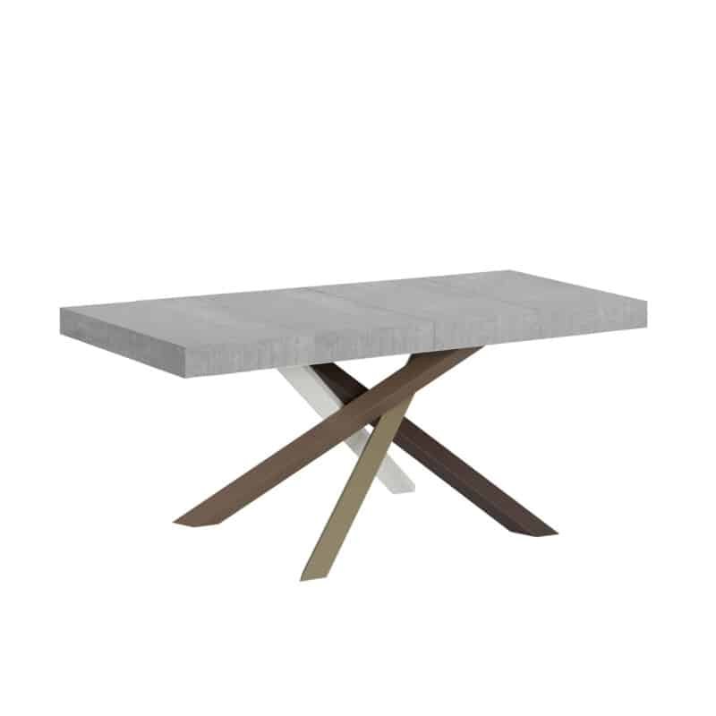Tavolo allungabile 140/244x90 cm Volantis Premium cemento gambe multicolore 4/C