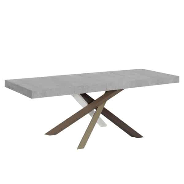 Tavolo allungabile 200/460x90 cm Volantis Premium cemento gambe multicolore 4/C