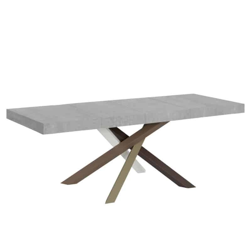 Tavolo allungabile 160/264x90 cm Volantis Premium cemento gambe multicolore 4/C