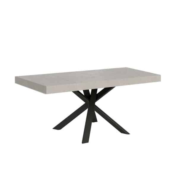 Tavolo allungabile 90/194x90 cm Clerk Premium cashmere gambe antracite