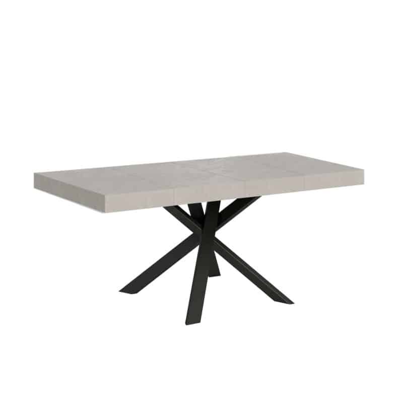 Tavolo allungabile 90/194x90 cm Clerk Premium cashmere gambe antracite