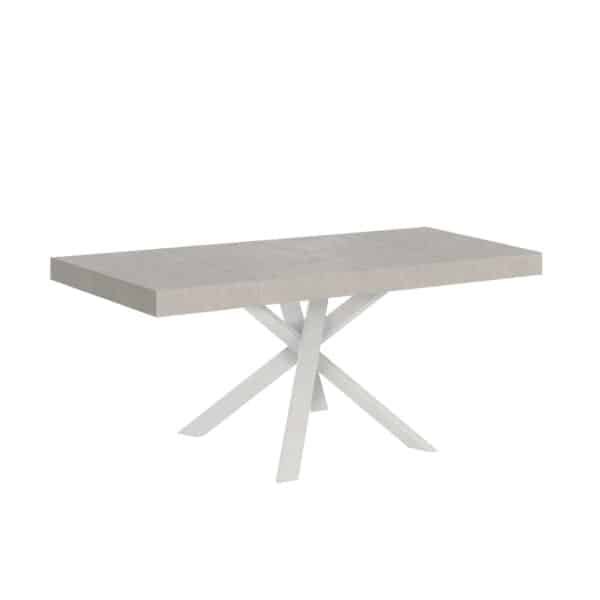 Tavolo allungabile 90/194x90 cm Clerk Premium cashmere gambe bianche