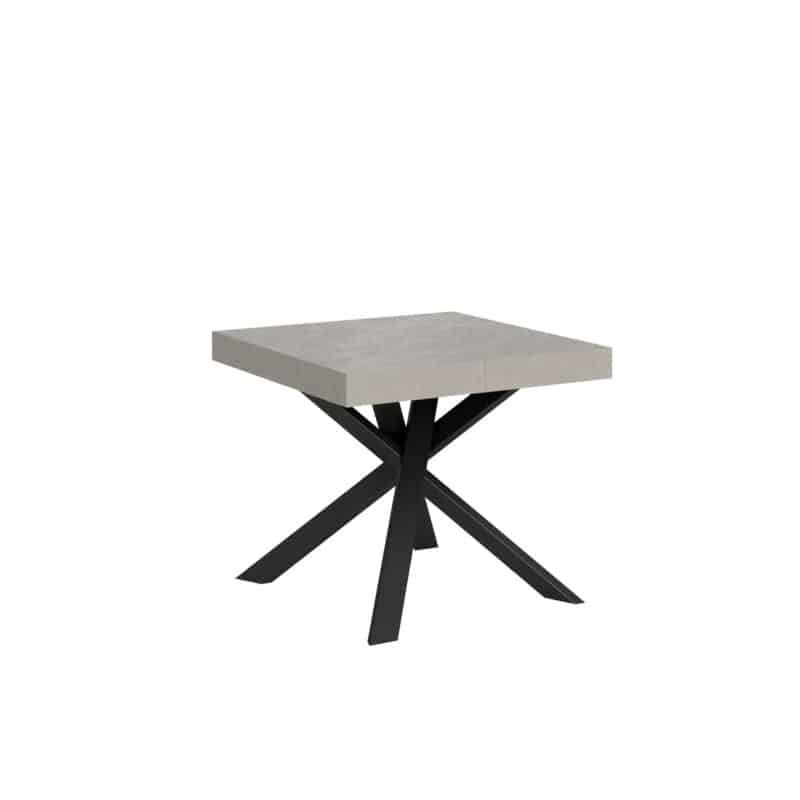 Tavolo allungabile 90/194x90 cm Clerk cashmere gambe antracite