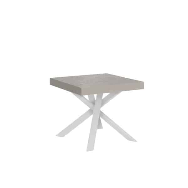 Tavolo allungabile 90/194x90 cm Clerk cashmere gambe bianche