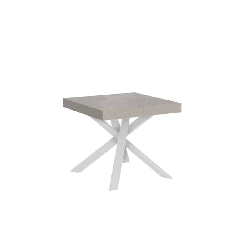 Tavolo allungabile 90/194x90 cm Clerk cashmere gambe bianche