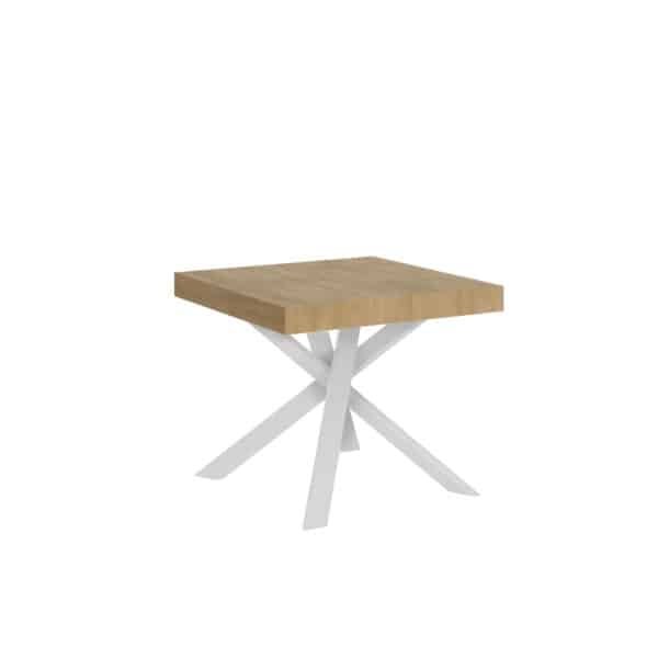 Tavolo allungabile 90/194x90 cm Clerk quercia natura gambe bianche