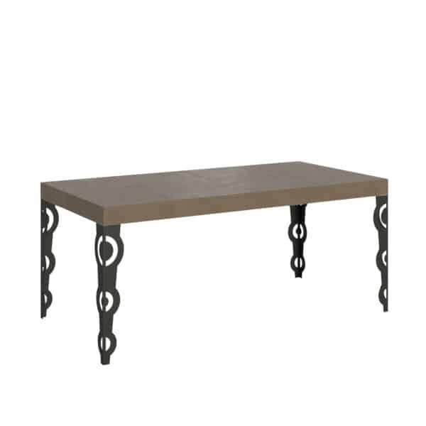 Tavolo allungabile 90/246x90 cm Karamay Premium tortora gambe antracite