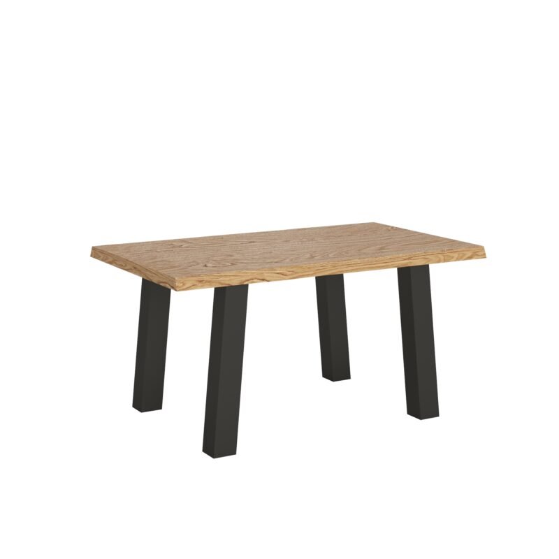 Tavolo fisso 140x90 cm Svalen rovere scortecciato gambe antracite