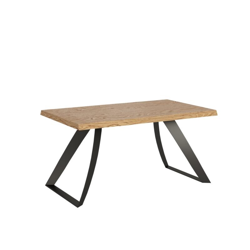 Tavolo fisso 160x90 cm Tabira rovere scortecciato gambe antracite