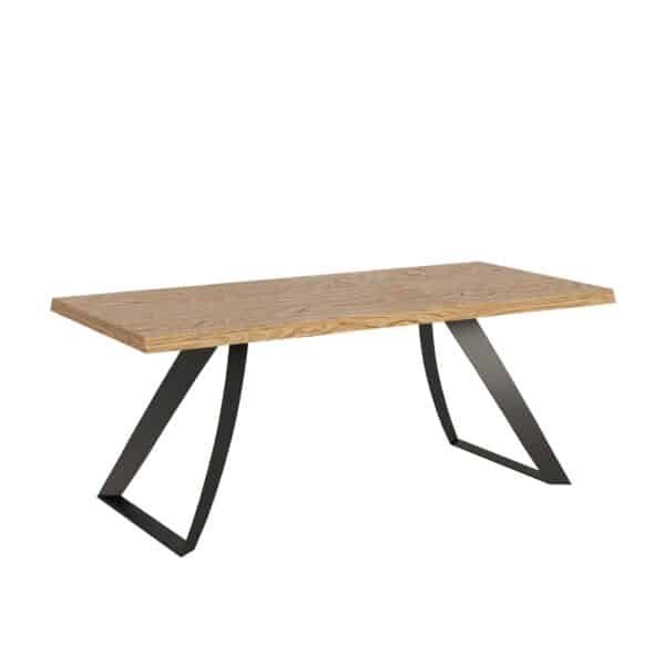 Tavolo allungabile 200/300x90 cm Tabira rovere scortecciato gambe antracite