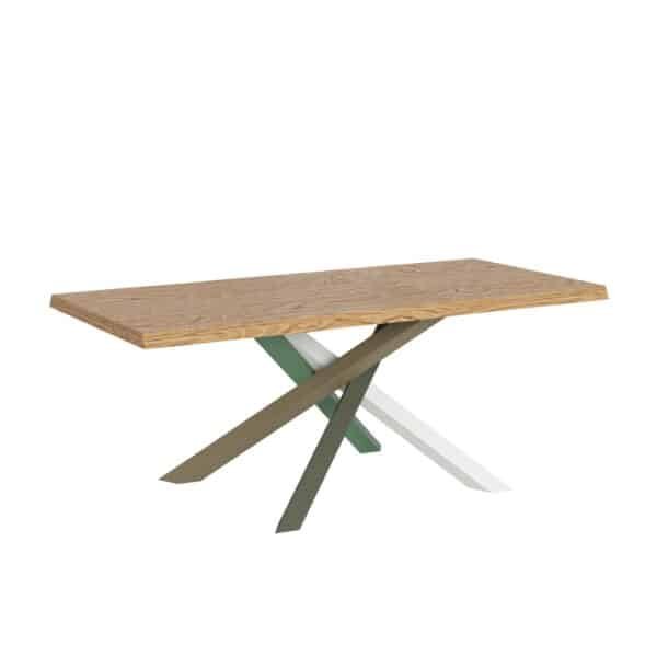 Tavolo allungabile 200/300x90 cm Versalux rovere scortecciato gambe multicolore 4/A