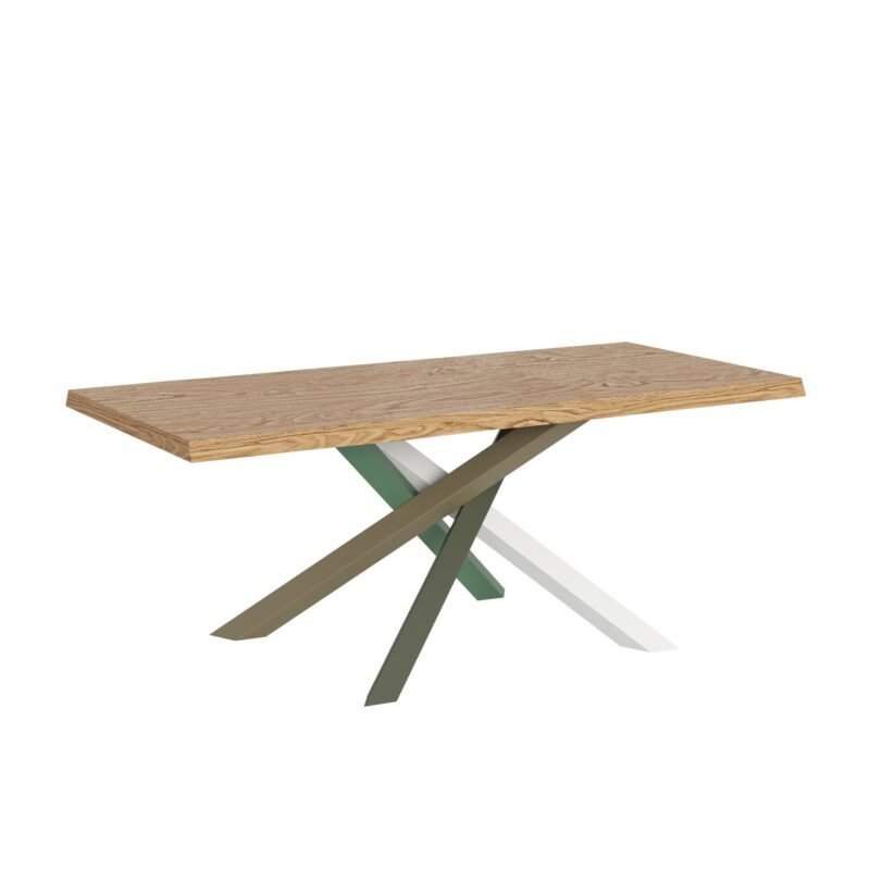 Tavolo fisso 180x90 cm Versalux rovere scortecciato gambe multicolore 4/A