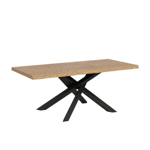 Tavolo allungabile 200/300x90 cm Versalux rovere scortecciato gambe antracite