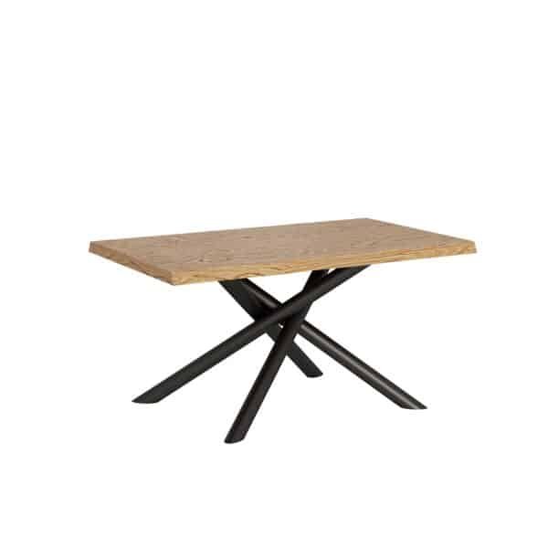 Tavolo allungabile 160/260x90 cm Vindral rovere scortecciato gambe antracite