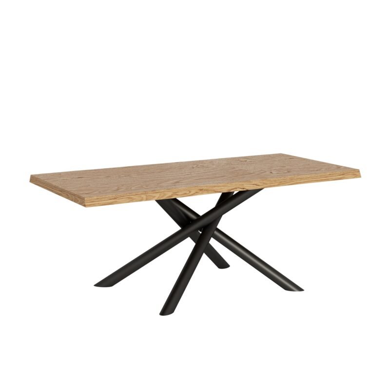 Tavolo allungabile 200/300x90 cm Vindral rovere scortecciato gambe antracite