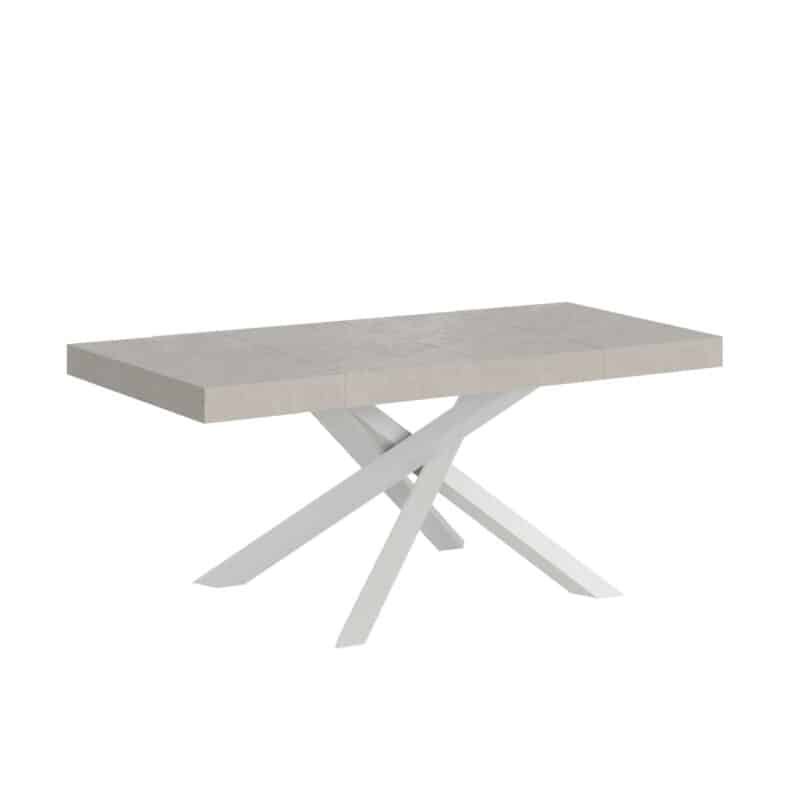 Tavolo allungabile 120/224x90 cm Volantis Premium cashmere gambe bianche