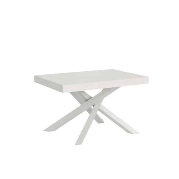 Tavolo allungabile 140/244x90 cm Volantis bianco frassino gambe bianche