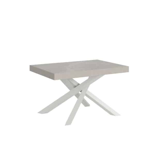 Tavolo allungabile 140/244x90 cm Volantis cashmere gambe bianche