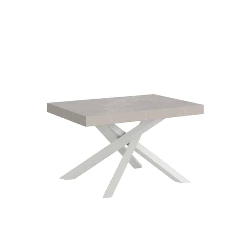 Tavolo allungabile 120/224x90 cm Volantis cashmere gambe bianche