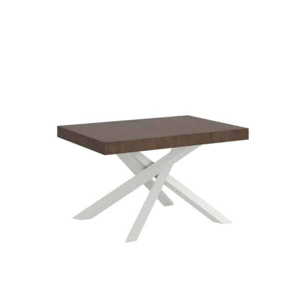 Tavolo allungabile 140/244x90 cm Volantis noce gambe bianche