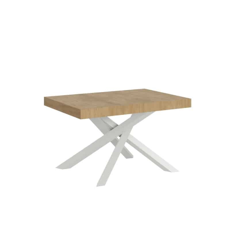 Tavolo allungabile 140/244x90 cm Volantis quercia natura gambe bianche