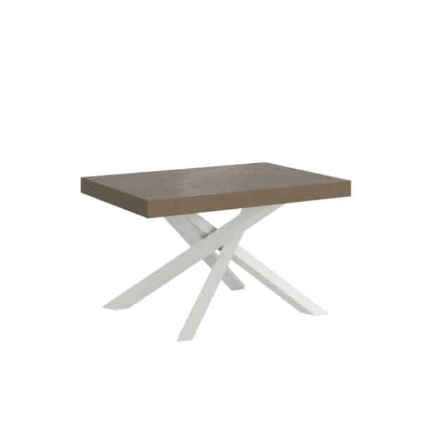 Tavolo allungabile 140/244x90 cm Volantis tortora gambe bianche