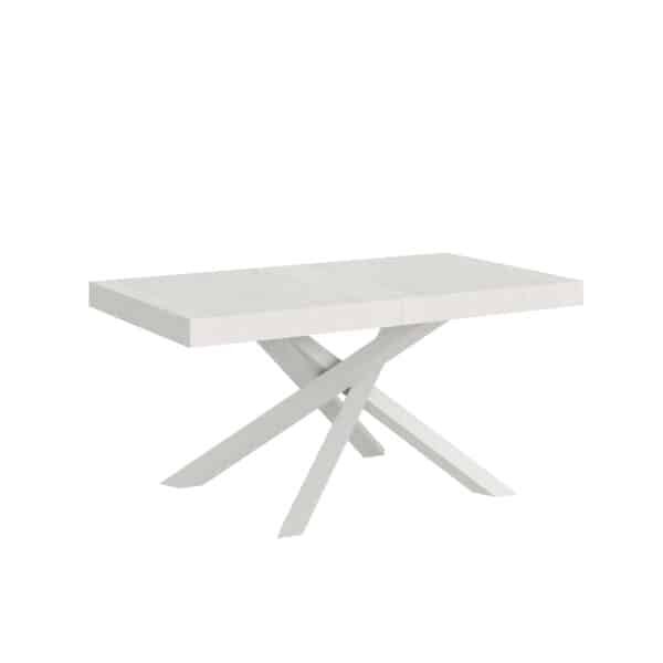 Tavolo allungabile 180/284x90 cm Volantis bianco frassino gambe bianche