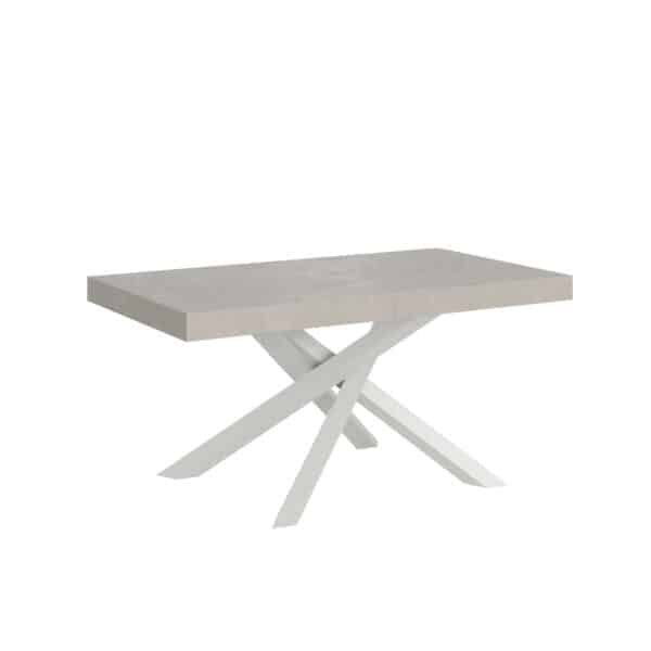 Tavolo allungabile 160/264x90 cm Volantis cashmere gambe bianche