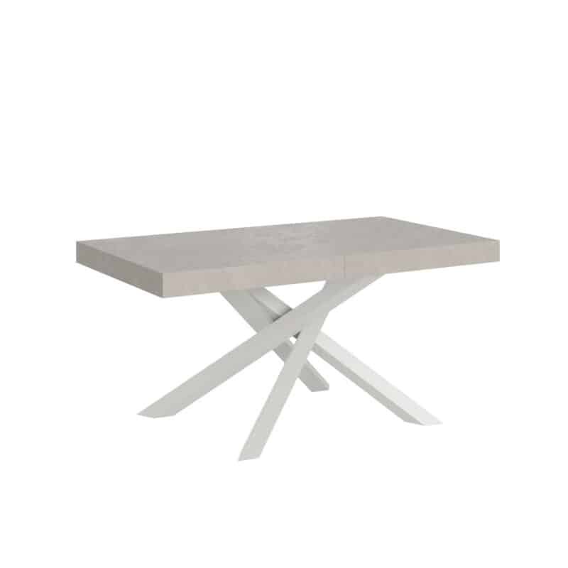 Tavolo allungabile 160/264x90 cm Volantis cashmere gambe bianche