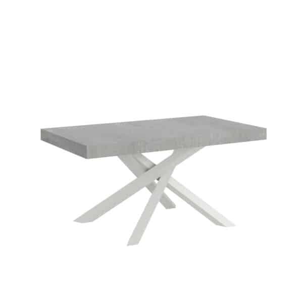 Tavolo allungabile 180/284x90 cm Volantis cemento gambe bianche