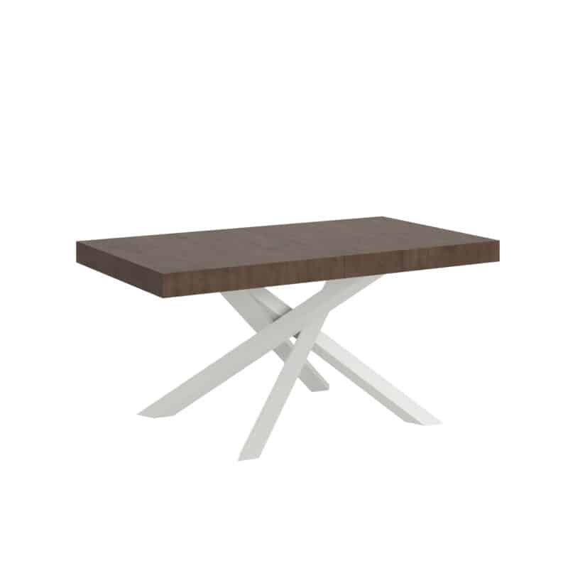 Tavolo allungabile 180/284x90 cm Volantis noce gambe bianche