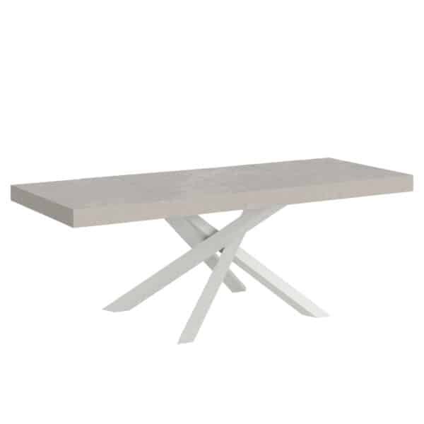 Tavolo allungabile 180/284x90 cm Volantis Premium cashmere gambe bianche