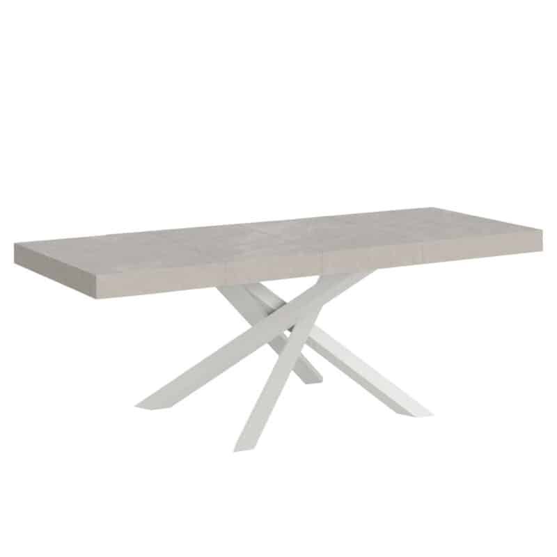 Tavolo allungabile 180/284x90 cm Volantis Premium cashmere gambe bianche