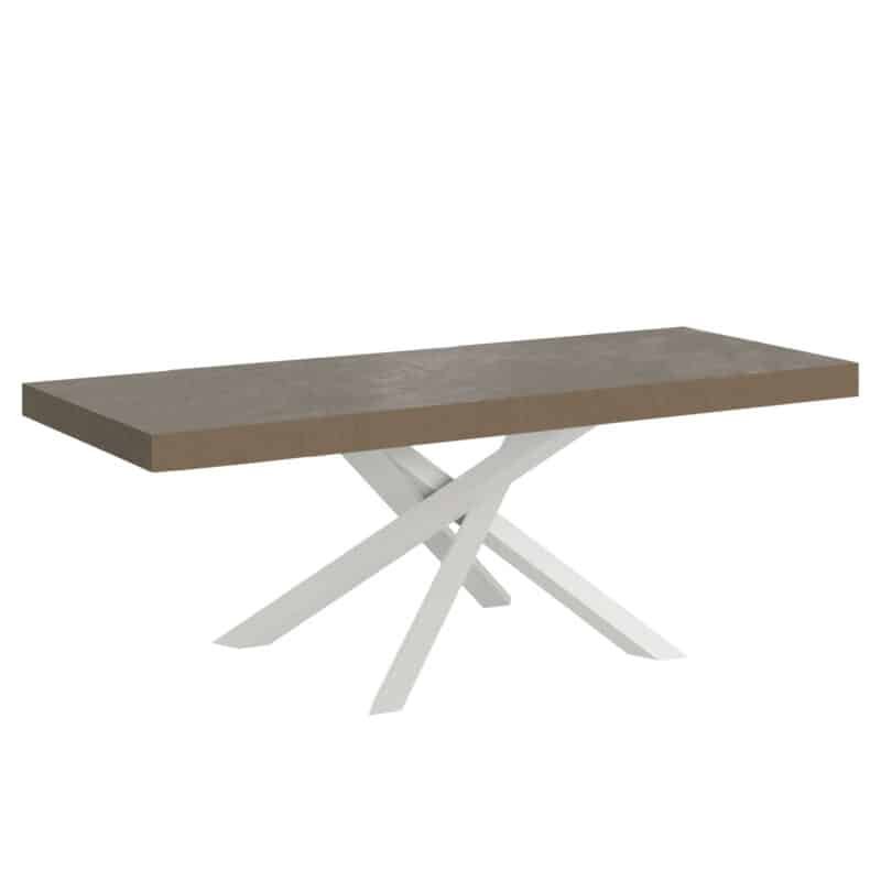 Tavolo allungabile 180/284x90 cm Volantis Premium tortora gambe bianche