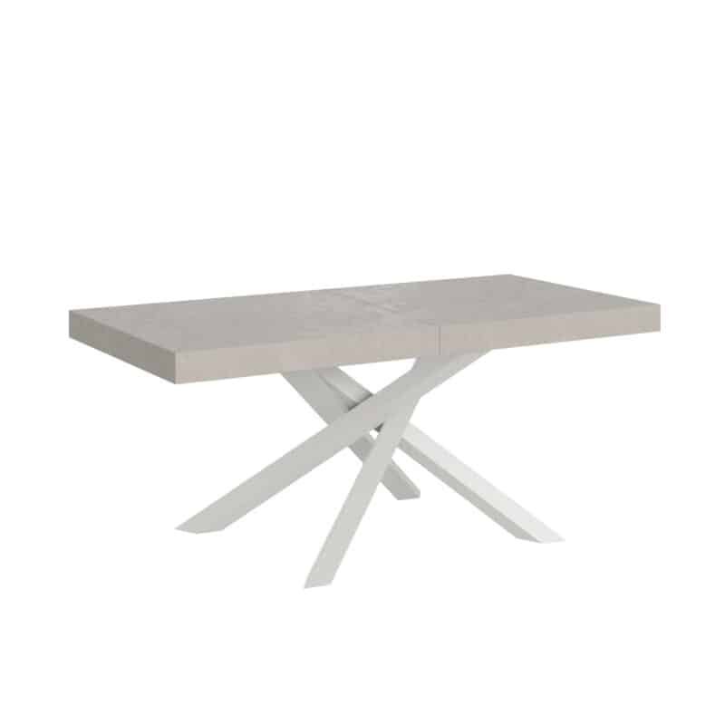 Tavolo allungabile 180/284x90 cm Volantis cashmere gambe bianche