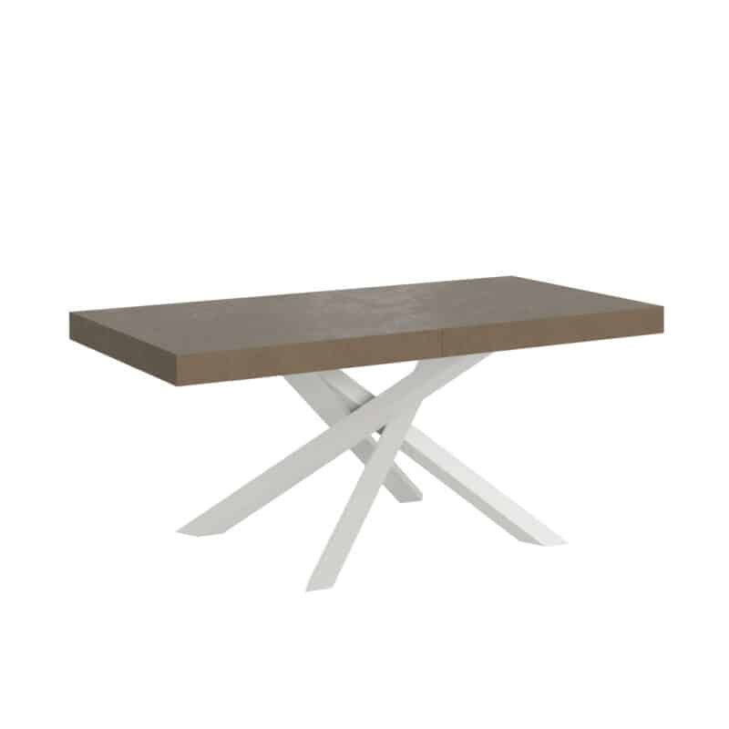 Tavolo allungabile 180/284x90 cm Volantis tortora gambe bianche