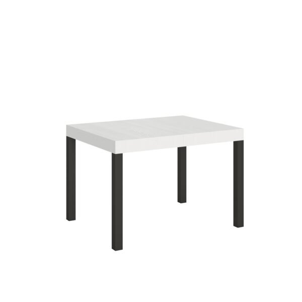 Tavolo allungabile 120/204x80 cm Everyday bianco frassino gambe antracite